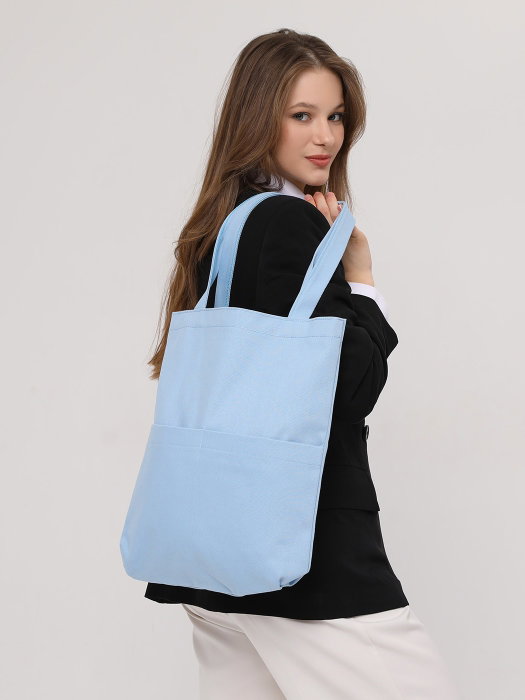 Zoozie Bags 2069 Bolso Tote de Gabardina Azul 35x40x8cm